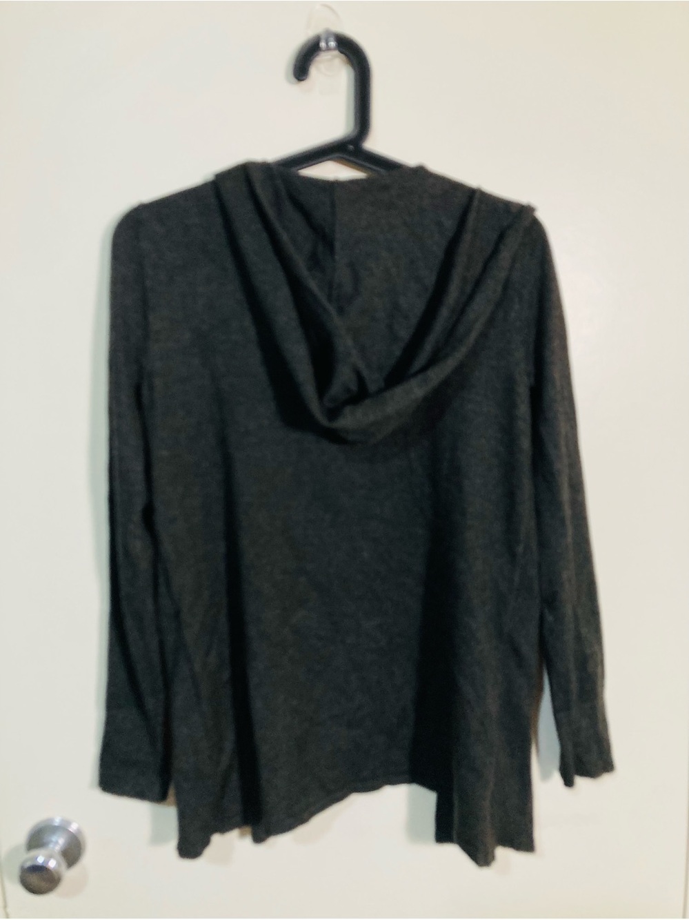 Cable & Gauge Charcoal Gray Open Front Hooded Cardigan Womens Small NWT - Picture 2 of 6